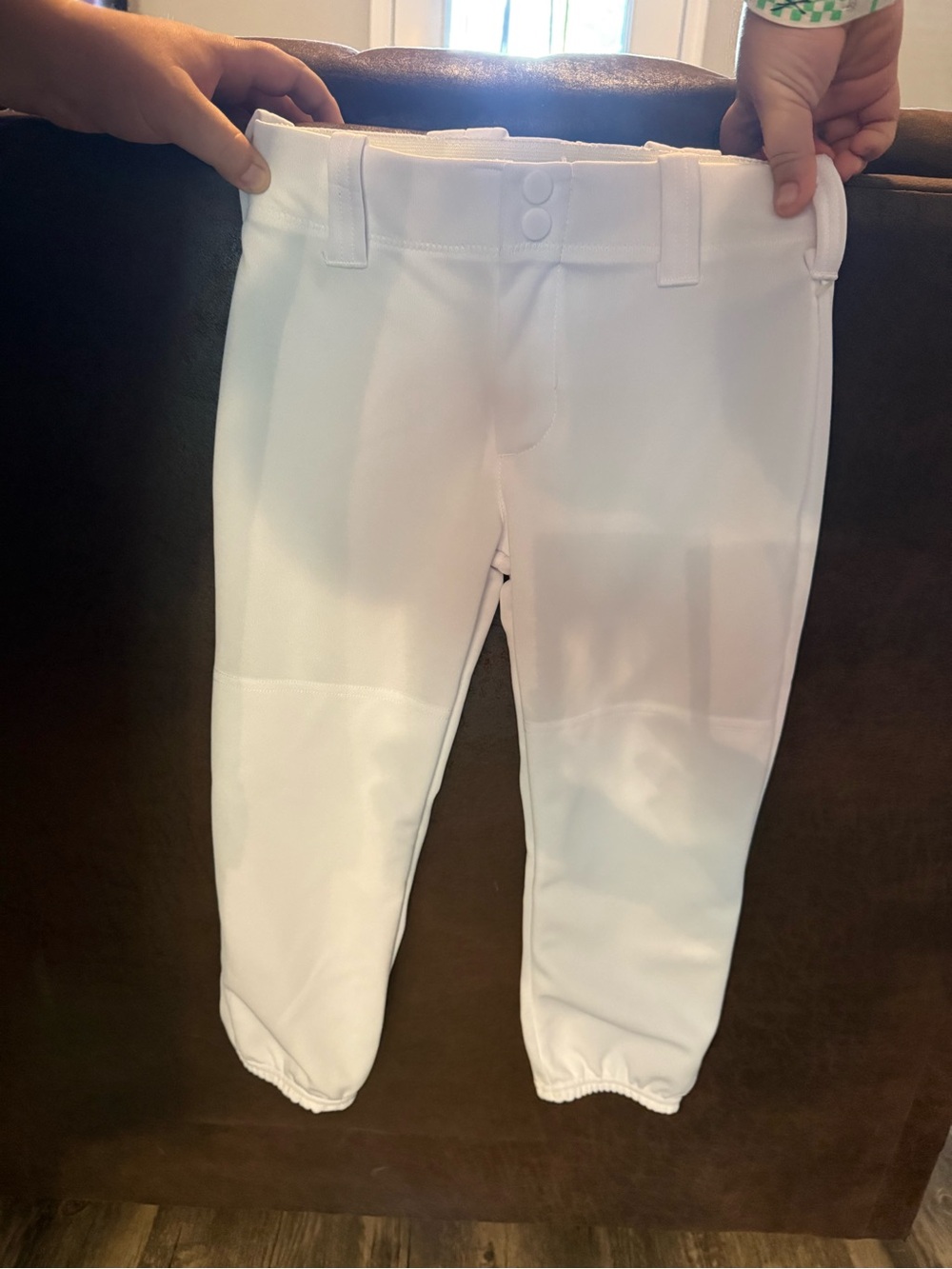Kids White Athletic Baseball Pants - Classic Fit